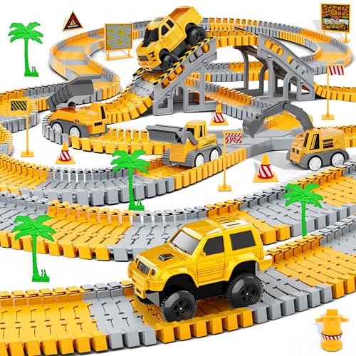 Kids Toys 253 PCS Construction Race Tracks, Create A Engineering Road Game