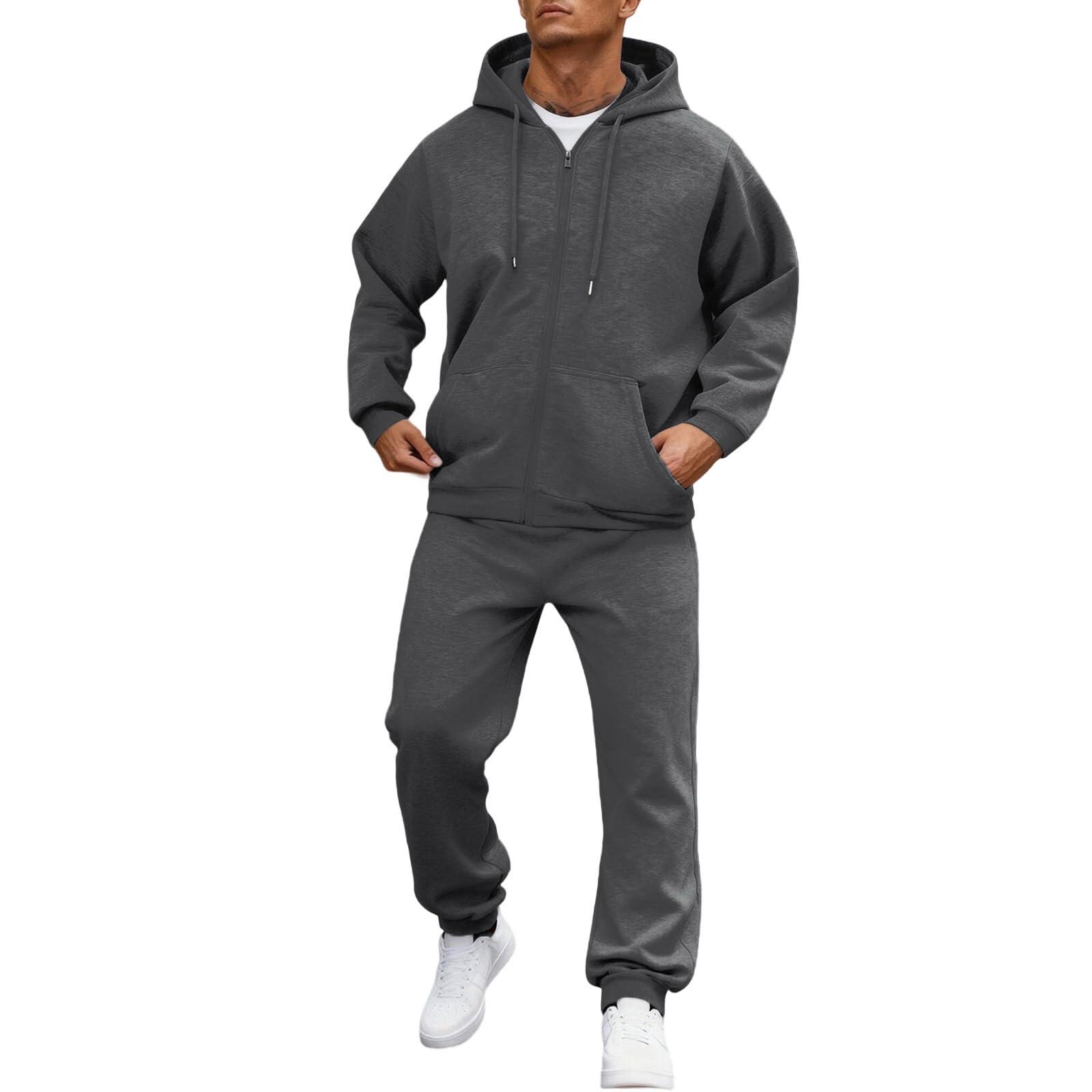 GQN Mens Sweatsuits 2 Piece Set Matching Couple Sweatsuits Hoodie Long Sleeve Lounge Casual with Pockets Comfy Oversized Jogging Tracksuits Conjunto Para Hombre