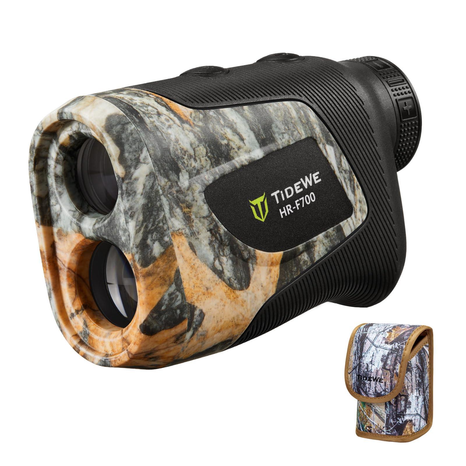 TIDEWE Hunting Rangefinder, Rechargeable Camo Laser Range Finder 700/1000Y | 6X Magnification Range Finder, Distance/Angle/Speed/Continuous Scan Modes, Rechargeable Battery, Water-Resistant, Carry Case